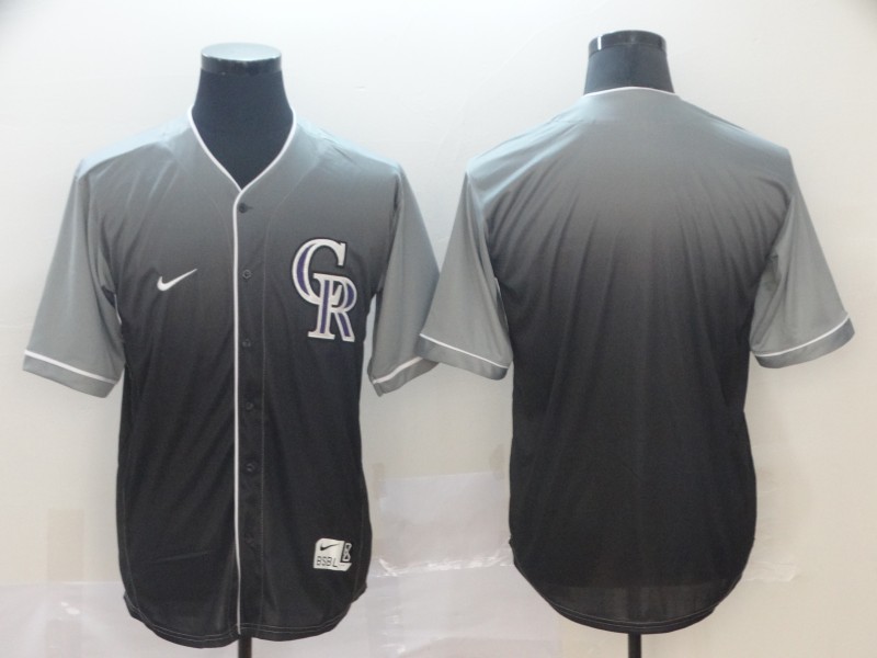 Men's Colorado Rockies Grey Gradient Blank Jersey